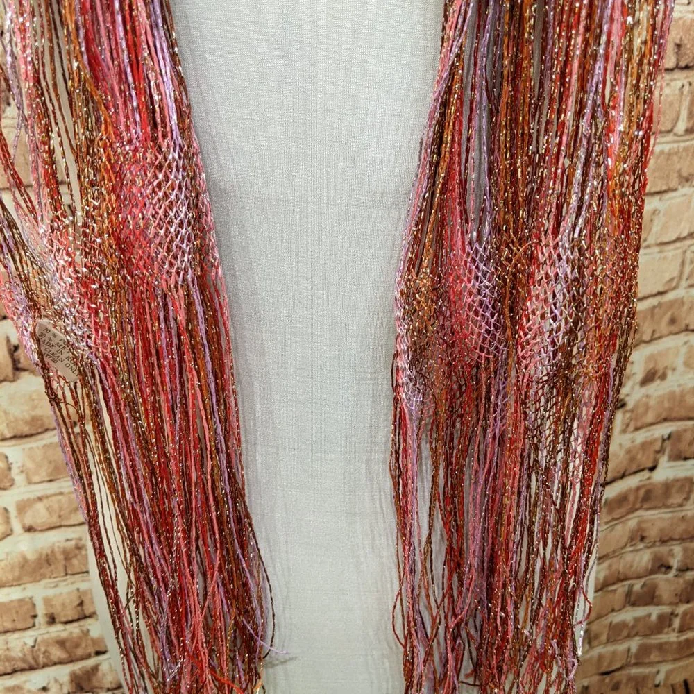 Pink Shimmery Metallic Scarf 86 in Long 14 in Wide